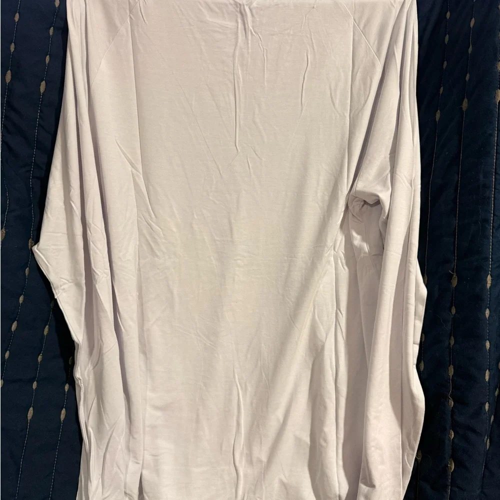 SPANX Women's Long Sleeve Tee - White - Picture 2 of 3